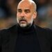 Manchester City manager Pep Guardiola reacts as England searches for Gareth Southgate’s successor
