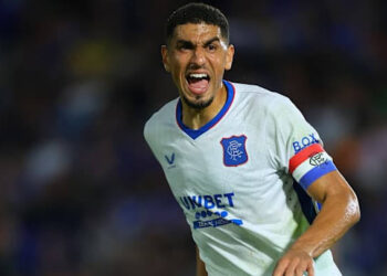 Super Eagles’ Leon Balogun reacts after Rangers’ disappointing defeat to Motherwell