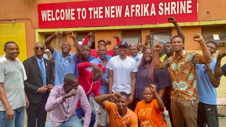 Real Madrid star mobbed by fans during visit to Nigeria’s iconic New Afrika Shrine