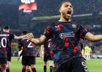 Rangers’ Cyriel Dessers reacts after netting in Old Firm derby stalemate