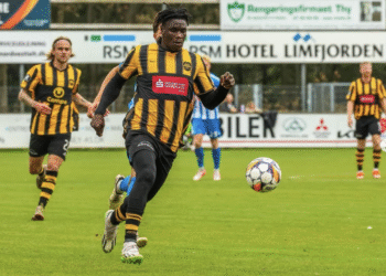 Segun Olalere celebrates promotion with Danish club Aarhus Fremad: “One of my greatest achievements”