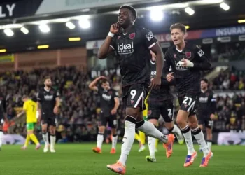 Super Eagles striker Josh Maja reacts to first West Brom goal since injury comeback