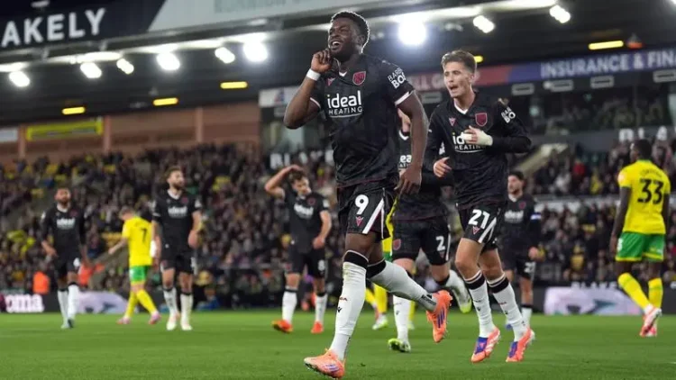 Super Eagles striker Josh Maja reacts to first West Brom goal since injury comeback