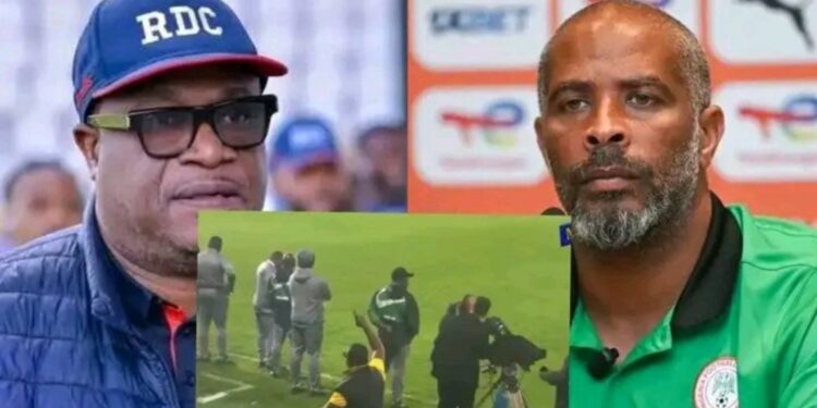Congo technical staff member says Super Eagles’ Eric Chelle mistook prayer for voodoo, clears air on penalty incident