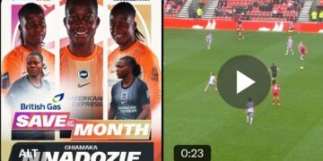Brighton’s Nigerian import breaks through with first WSL Save of the Month win