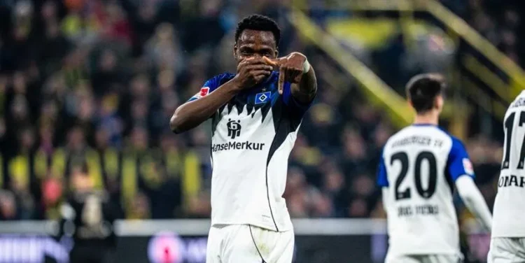 Philip Otele: Super Eagles newbie bags first Bundesliga goal for Hamburger in five-goal thriller vs Dortmund
