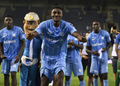 Super Eagles striker Rafiu Durosinmi reacts after extending impressive scoring run for Genk 