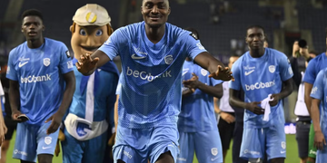 Super Eagles striker Rafiu Durosinmi reacts after extending impressive scoring run for Genk