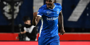 Super Eagles striker Rafiu Durosinmi reacts after extending impressive scoring run for Genk 